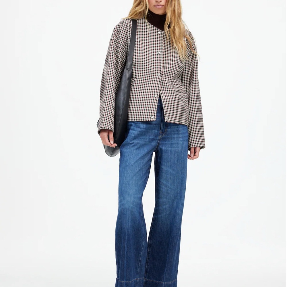 Madewell Women's Checked Bomber Jacket Suiting